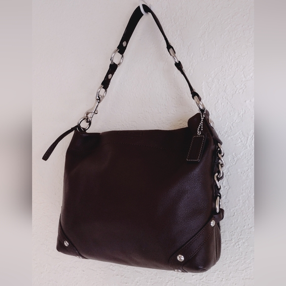 Coach Dark Brown Leather Shoulder Bag - Picture 3 of 11